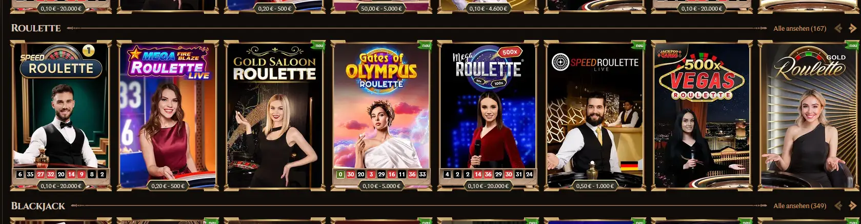 Live-Roulette-Tisch bei Lanista Casino